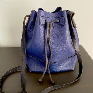 JCrew Drawstring Bucket Bag - Navy